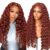 DULOVE Reddish Brown Deep Wave Lace Front Wigs Human Hair Pre Plucked with Baby Hair Glueless 13×4 Hd Transparent Lace Front Wig Auburn Wig 200 Density 26inch