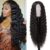 INSTASTYLE 30 Inch Synthetic Curly Wigs for Women Long Black Hair Wig Lace Front 4″ Simulated Scalp Natural Loose Deep Wave Crimps Curls Wig As Hair Replacement Wigs 1B