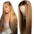 Cypha Ombre Lace Front Wig Human Hair 28inch 13×6 Straight Highlight Wig Human Hair 180% Density 4/27 Colored Honey Blonde HD Lace Frontal Wigs For Women Glueless Pre Plucked with Baby Hair
