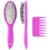 Wig Brush Comb Set, Premium Matte Grip, 2pcs Professional Extension Brush with Ergonomic Travel Size Design for Human and Synthetic Hair