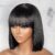 LUVME HAIR 10 Inch Short Black Straight Bang