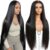 DULOVE Straight Human Hair Lace Front Wig 12A Grade Pre Plucked Hairline with Baby Hair Bleached Knots 200% Density Glueless 13×4 HD Lace Frontal Wig for Black Women 18 Inch