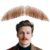 Fake Mustache Natural Realistic 100% Human Hair Fake Beard Handmade Invisible Lace Fake Facial Hair for Entertainment/Drama/Parties/Cosplay/Halloween (Brown Fake Beard 2-2)