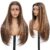 Honey Blonde 13×4 HD Lace Front Wig 26inch Layered Synthetic Lace Pre Plucked Straight Glueless Wigs for Black Women with Sunkissed Highlights