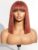 LUVME HAIR 12 Inch Reddish Brown Light Yaki Straight Human Hair Bob Wig With Bangs