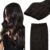 GOO GOO Sew in Hair Extensions Real Human Hair, Weft Hair Extensions Human Hair, 2 Dark Brown 20inch 100g, Weft Bundles Straight Silky Remy Hair