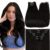 Full Shine 24 Inch Black Human Hair Clip in Extensions Brazilian Human Hair Extensions Clip ins Natural Black Silky Straight Remy Hair Extensions Clip in Human Hair for Long Hair 7 Pcs