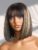 LUVME HAIR Short Bob Wigs Human Hair 10 Inch Mix Blonde Highlight Wig with Bangs Glueless HD Lace Bang Wig True Scalp Silky Straight Highlight Human Hair Short Wig with Bangs